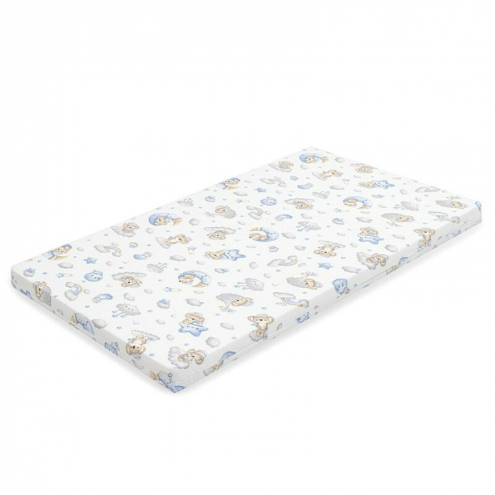 Saltea patut bebe, New Baby, Din spuma, Cu husa detasabila, 120x60x6 cm, 0 luni+, Blue Koala [1]