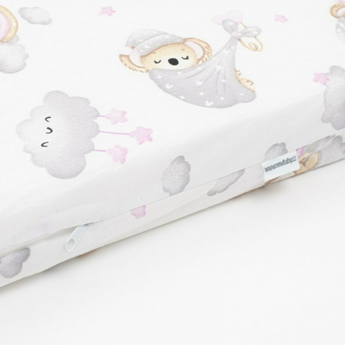 Saltea patut bebe, New Baby, Din spuma, Cu husa detasabila, 120x60x6 cm, 0 luni+, Pink Koala [3]