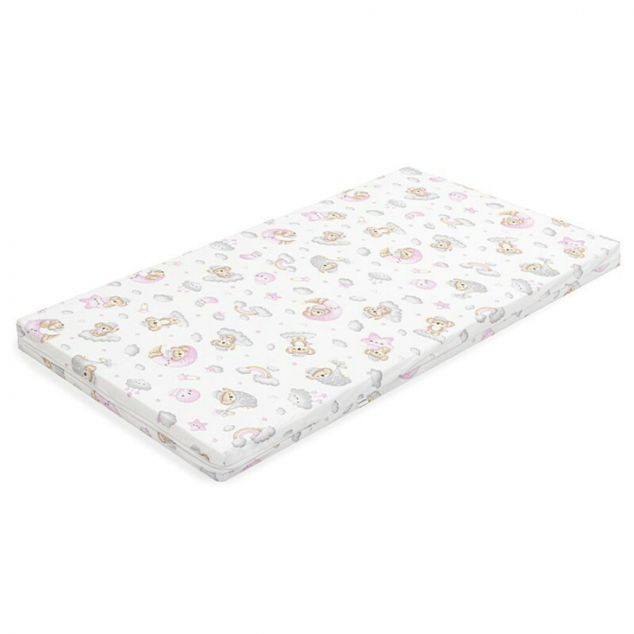 Saltea patut bebe, New Baby, Din spuma, Cu husa detasabila, 120x60x6 cm, 0 luni+, Pink Koala [1]