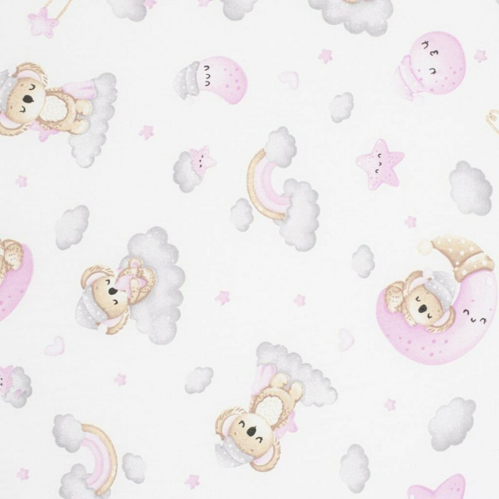 Saltea patut bebe, New Baby, Din spuma, Cu husa detasabila, 120x60x6 cm, 0 luni+, Pink Koala [2]