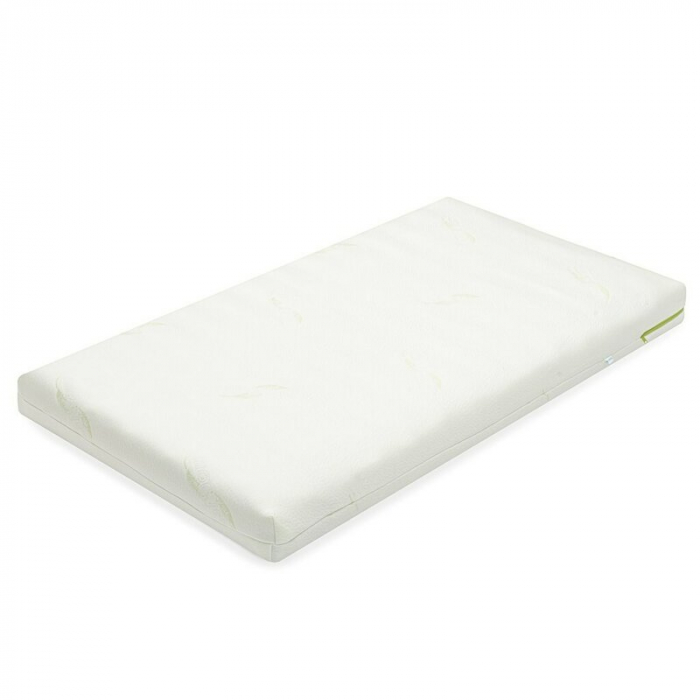 Saltea pentru patut, New Baby, Classy, 120x60x12 cm, Cu Aloe Vera, Compozitie Visco-Molitan-Cocos, Hipoalergenica si antibacteriana, Cu husa detasabila, Alb [2]