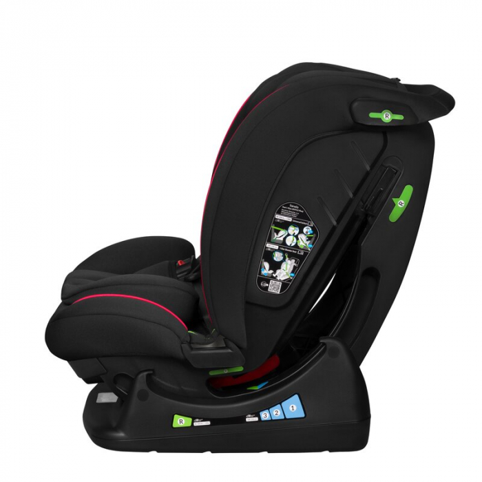 Scaun auto, Lionelo, Aart i-Size, Cu spatar inclinabil in 4 pozitii, Cu tetiera reglabila in 13 pozitii, 0-36 Kg, 40-150 cm, Cu centura siguranta in 3 puncte, Conform cu ECE R129/03, Negru/Rosu [11]