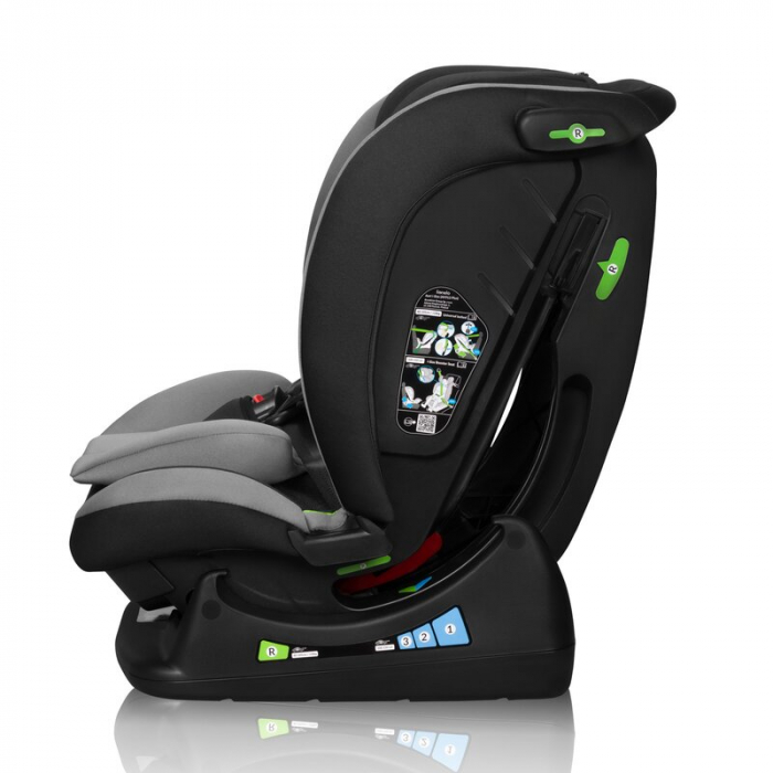Scaun auto, Lionelo, Aart i-Size, Cu spatar inclinabil in 4 pozitii, Cu tetiera reglabila in 13 pozitii, 0-36 Kg, 40-150 cm, Cu centura siguranta in 3 puncte, Conform cu ECE R129/03, Gri [10]