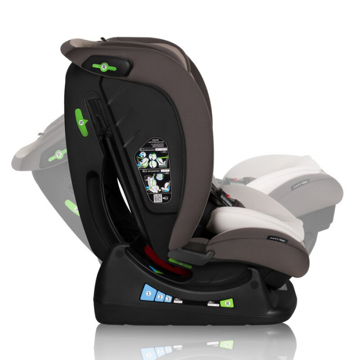 Scaun auto, Lionelo, Aart i-Size, Cu spatar inclinabil in 4 pozitii, Cu tetiera reglabila in 13 pozitii, 0-36 Kg, 40-150 cm, Cu centura siguranta in 3 puncte, Conform cu ECE R129/03, Bej [12]
