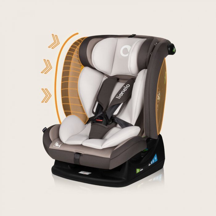 Scaun auto, Lionelo, Aart i-Size, Cu spatar inclinabil in 4 pozitii, Cu tetiera reglabila in 13 pozitii, 0-36 Kg, 40-150 cm, Cu centura siguranta in 3 puncte, Conform cu ECE R129/03, Bej [36]
