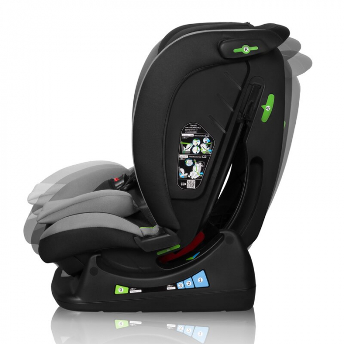 Scaun auto, Lionelo, Aart i-Size, Cu spatar inclinabil in 4 pozitii, Cu tetiera reglabila in 13 pozitii, 0-36 Kg, 40-150 cm, Cu centura siguranta in 3 puncte, Conform cu ECE R129/03, Gri [12]