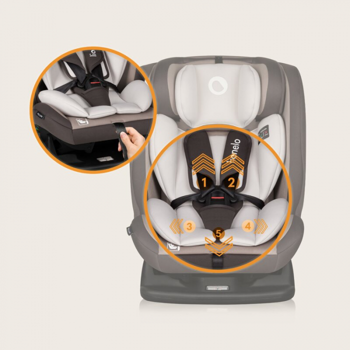 Scaun auto, Lionelo, Aart i-Size, Cu spatar inclinabil in 4 pozitii, Cu tetiera reglabila in 13 pozitii, 0-36 Kg, 40-150 cm, Cu centura siguranta in 3 puncte, Conform cu ECE R129/03, Bej [35]