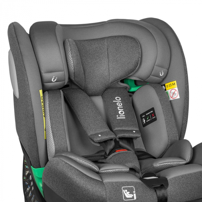 Scaun auto, Lionelo, i-Size Braam, 0-36 Kg, 40-150 cm, Cu isofix si picior de fixare, Protectie laterala, Rotire 360 grade, Ajustare spatar in 5 pozitii, Tetiera reglabila in 14 trepte, Conform cu sta [20]