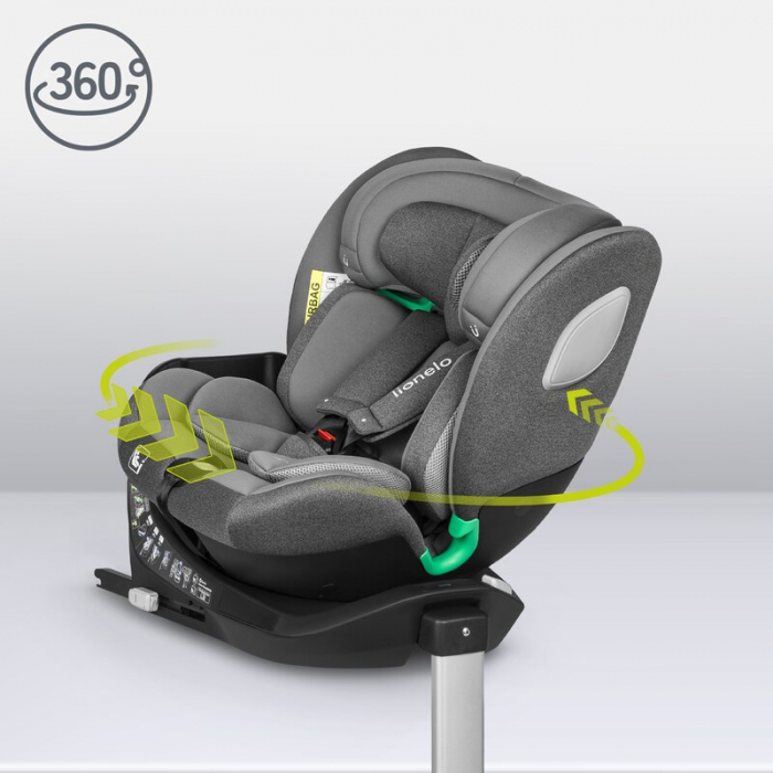 Scaun auto, Lionelo, i-Size Braam, 0-36 Kg, 40-150 cm, Cu isofix si picior de fixare, Protectie laterala, Rotire 360 grade, Ajustare spatar in 5 pozitii, Tetiera reglabila in 14 trepte, Conform cu sta [35]