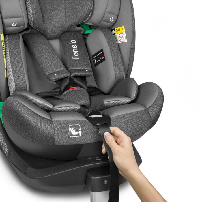 Scaun auto, Lionelo, i-Size Braam, 0-36 Kg, 40-150 cm, Cu isofix si picior de fixare, Protectie laterala, Rotire 360 grade, Ajustare spatar in 5 pozitii, Tetiera reglabila in 14 trepte, Conform cu sta [23]