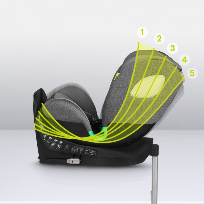 Scaun auto, Lionelo, i-Size Braam, 0-36 Kg, 40-150 cm, Cu isofix si picior de fixare, Protectie laterala, Rotire 360 grade, Ajustare spatar in 5 pozitii, Tetiera reglabila in 14 trepte, Conform cu sta [33]