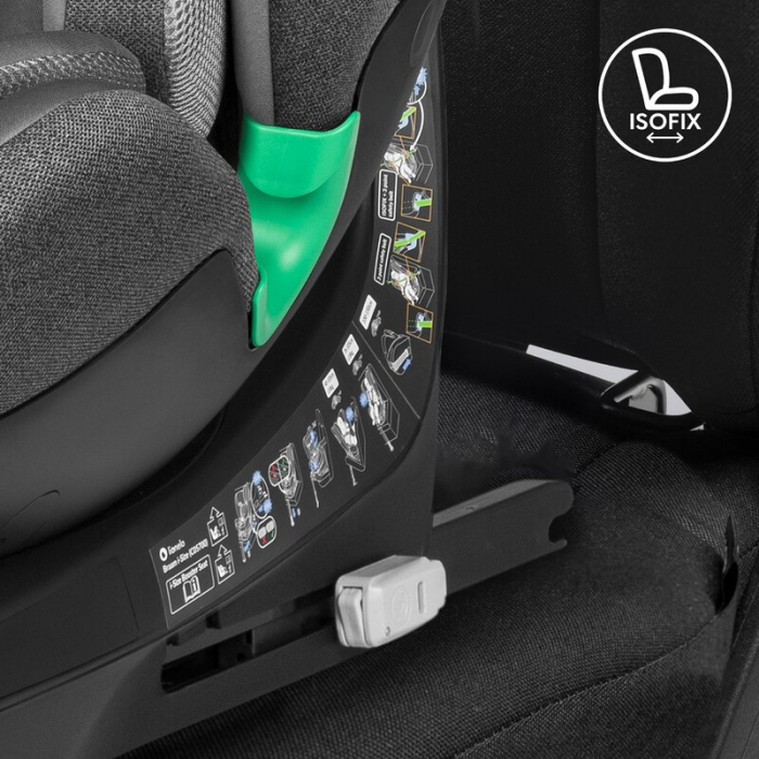 Scaun auto, Lionelo, i-Size Braam, 0-36 Kg, 40-150 cm, Cu isofix si picior de fixare, Protectie laterala, Rotire 360 grade, Ajustare spatar in 5 pozitii, Tetiera reglabila in 14 trepte, Conform cu sta [42]