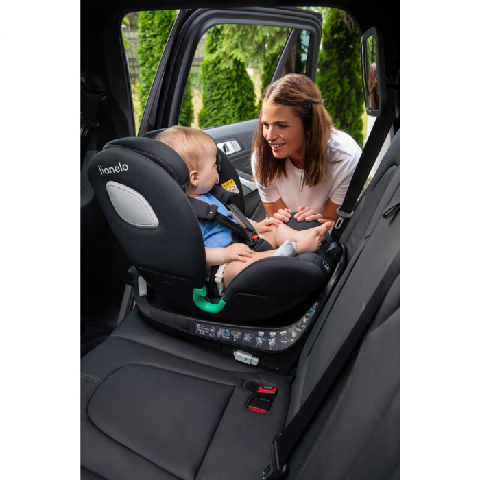 Scaun auto, Lionelo, i-Size Braam, 0-36 Kg, 40-150 cm, Cu isofix si picior de fixare, Protectie laterala, Rotire 360 grade, Ajustare spatar in 5 pozitii, Tetiera reglabila in 14 trepte, Conform cu sta [52]