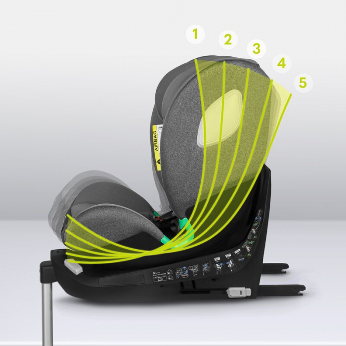 Scaun auto, Lionelo, i-Size Braam, 0-36 Kg, 40-150 cm, Cu isofix si picior de fixare, Protectie laterala, Rotire 360 grade, Ajustare spatar in 5 pozitii, Tetiera reglabila in 14 trepte, Conform cu sta [34]