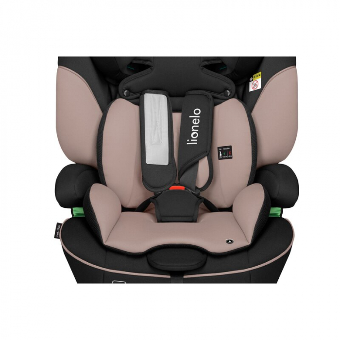 Scaun auto, Lionelo, Levi i-Size, Universal, Instalare FWF, Cu tetiera reglabila in 10 pozitii, Cu spatar detasabil, 76-150 cm, Conform cu R129, Bej [9]