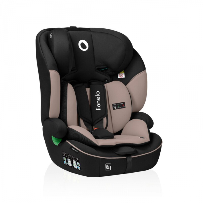 Scaun auto, Lionelo, Levi i-Size, Universal, Instalare FWF, Cu tetiera reglabila in 10 pozitii, Cu spatar detasabil, 76-150 cm, Conform cu R129, Bej [2]