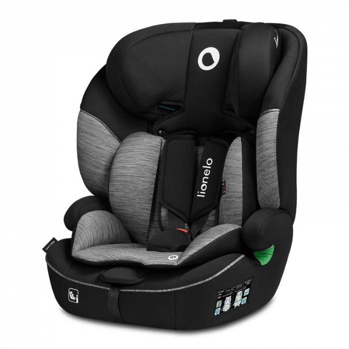 Scaun auto, Lionelo, Levi i-Size, Universal, Instalare FWF, Cu tetiera reglabila in 10 pozitii, Cu spatar detasabil, 76-150 cm, Conform cu R129, Gri [1]