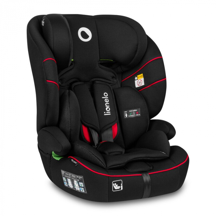 Scaun auto, Lionelo, Levi i-Size, Universal, Instalare FWF, Cu tetiera reglabila in 10 pozitii, Cu spatar detasabil, 76-150 cm, Conform cu R129, Negru [3]