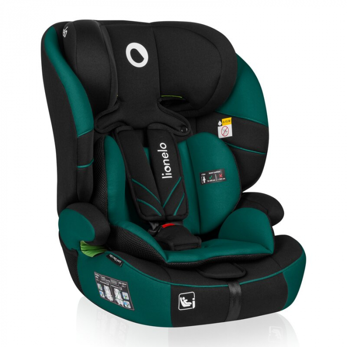 Scaun auto, Lionelo, Levi One i-Size, Universal, Instalare FWF, Cu tetiera reglabila in 10 pozitii, Cu spatar detasabil, 76-150 cm, Conform cu R129, Verde [1]