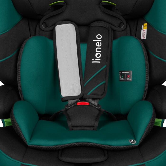 Scaun auto, Lionelo, Levi One i-Size, Universal, Instalare FWF, Cu tetiera reglabila in 10 pozitii, Cu spatar detasabil, 76-150 cm, Conform cu R129, Verde [6]