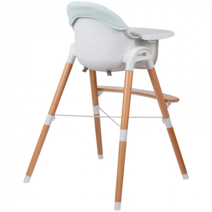 Scaun de masa 2 in 1 reglabil, Tin, Cu tavita si husa detasabile, Suport pentru picioare reglabil, Conform cu standardul european de securitate EN 14988:2017+A1:2020, FreeON, Light Green [15]