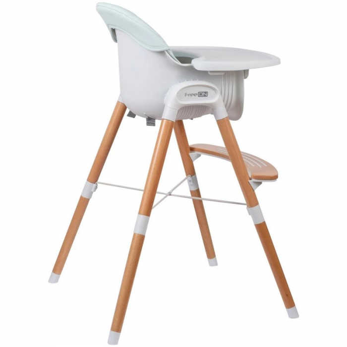 Scaun de masa 2 in 1 reglabil, Tin, Cu tavita si husa detasabile, Suport pentru picioare reglabil, Conform cu standardul european de securitate EN 14988:2017+A1:2020, FreeON, Light Green [16]