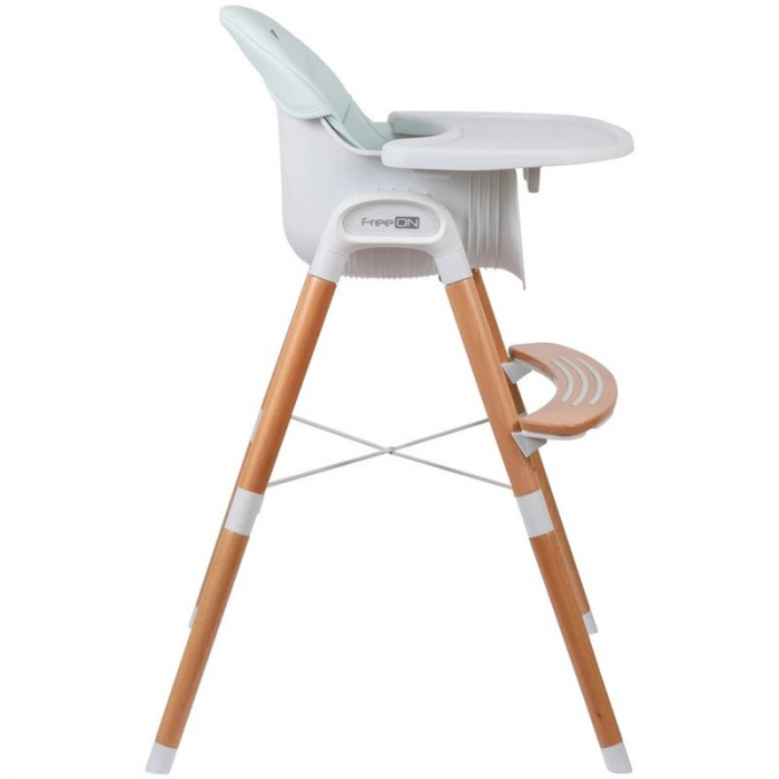 Scaun de masa 2 in 1 reglabil, Tin, Cu tavita si husa detasabile, Suport pentru picioare reglabil, Conform cu standardul european de securitate EN 14988:2017+A1:2020, FreeON, Light Green [17]