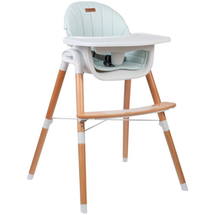 Scaun de masa 2 in 1 reglabil, Tin, Cu tavita si husa detasabile, Suport pentru picioare reglabil, Conform cu standardul european de securitate EN 14988:2017+A1:2020, FreeON, Light Green [10]
