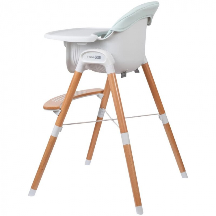 Scaun de masa 2 in 1 reglabil, Tin, Cu tavita si husa detasabile, Suport pentru picioare reglabil, Conform cu standardul european de securitate EN 14988:2017+A1:2020, FreeON, Light Green [12]