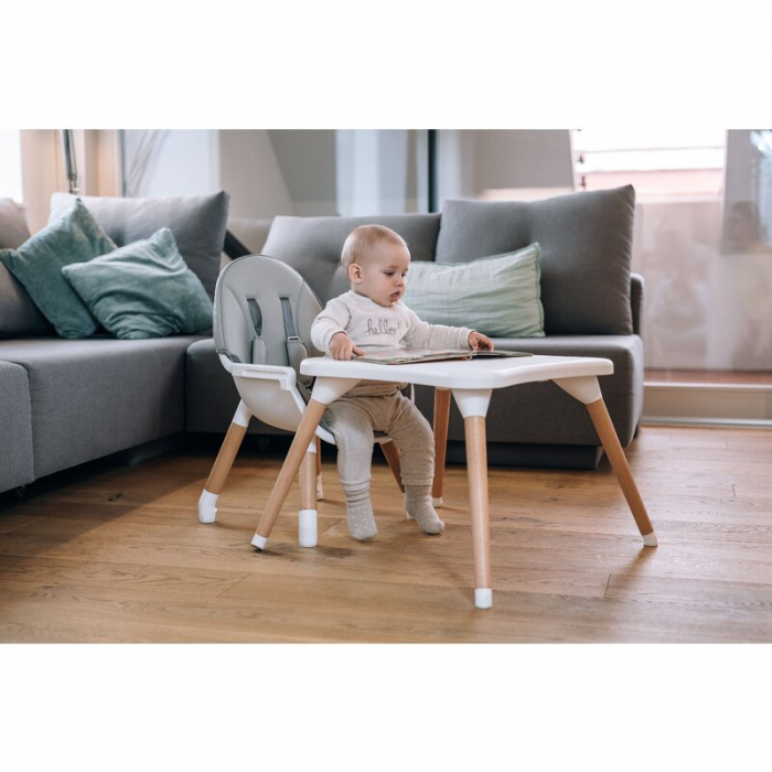 Scaun de masa 3 in 1, Multifunctional, Eos, Cu tavita reglabila si detasabila, Conform cu standardul european de securitate EN 14988:2017+A1:2020, FreeON, Grey [8]