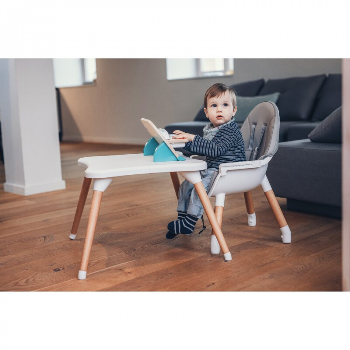 Scaun de masa 3 in 1, Multifunctional, Eos, Cu tavita reglabila si detasabila, Conform cu standardul european de securitate EN 14988:2017+A1:2020, FreeON, Grey [10]