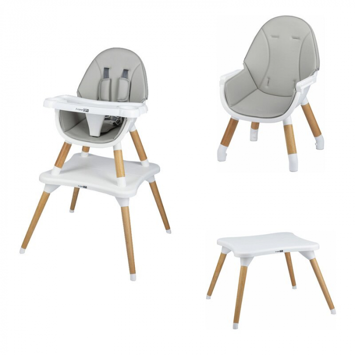 Scaun de masa 3 in 1, Multifunctional, Eos, Cu tavita reglabila si detasabila, Conform cu standardul european de securitate EN 14988:2017+A1:2020, FreeON, Grey [2]