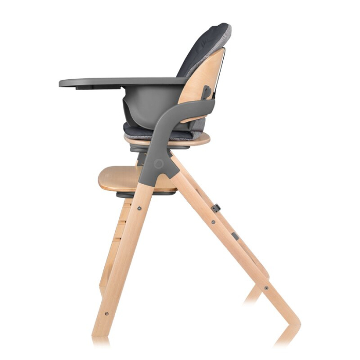 Scaun de masa multifunctional Megan, Lionelo, Din lemn de fag, 6 luni- adult, Reglabil pe inaltime, Husa impermeabila, Tavita silicon, Suport de picioare reglabil, Greutate maxima 110 Kg, Gri [5]