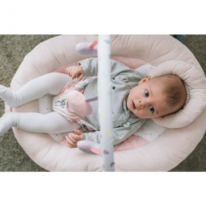 Scaunel balansoar, Rest`n`Play, Cu trei jucarii, 8 melodii, Vibratii, Conform cu standardul european de securitate EN 12790:2009, FreeON, Pink [4]