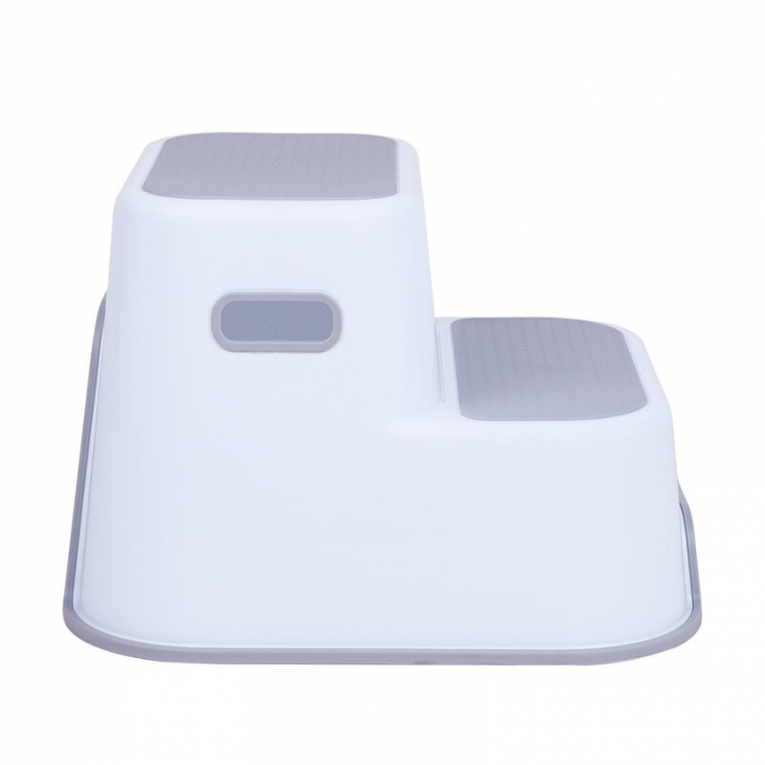 Scaunel Inaltator WC in Doua Trepte, Suprafata antiderapanta, FreeON, White & Grey [7]