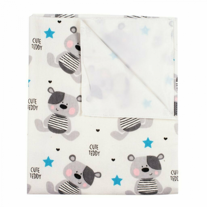 Scutec impermeabil din flanel, Cu multiple intrebuintari, Dimensiune 57x47 cm, New Baby, Cute Teddy [1]