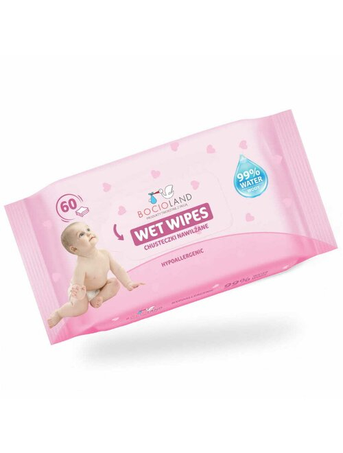 Servetele umede, Bocioland, Apa 99%, Fara parfum, 60 de bucati/pachet [2]