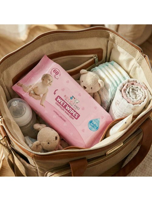 Servetele umede, Bocioland, Apa 99%, Fara parfum, 60 de bucati/pachet [9]