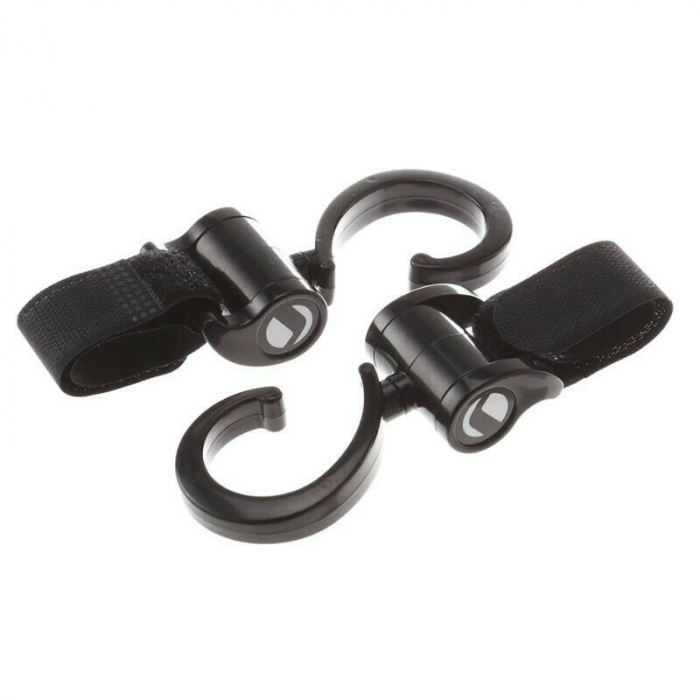 Set 2 carlige auto pentru carucior, Jane, Fixare pe cadru, multifunctionale, Negru [4]