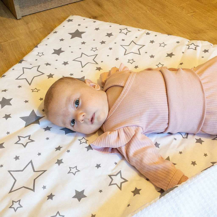 Set 2 piese: body cu maneca lunga si volanas, pantaloni cu botosei, Marime 62, Din bumbac 100%, New Baby, Practical Pink [4]