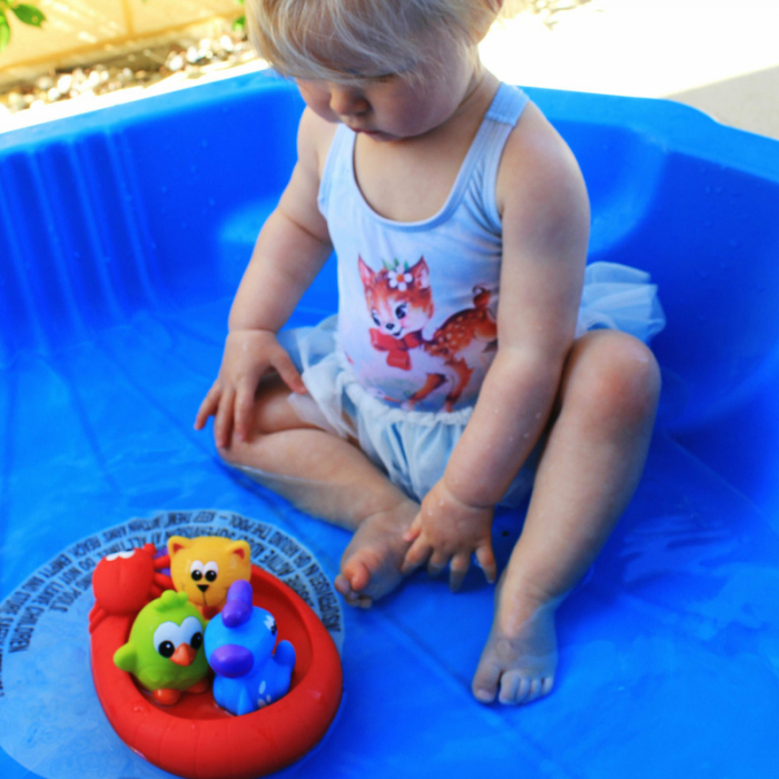 Set 3 animalute de baie si barca plutitoare, Fara gauri, Cu gentuta pentru transport, Fara BPA, Splash and Float Friends, Playgro, Multicolor [6]