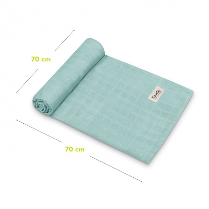 Set 3 museline, Lionelo, Dot, Multifunctionale, Din bambus, Ideale pentru infasat, Cu proprietati antibacteriene, antifungice si antialergice, Lavabile la masina de spalat, 70x70 cm, Multicolor [2]