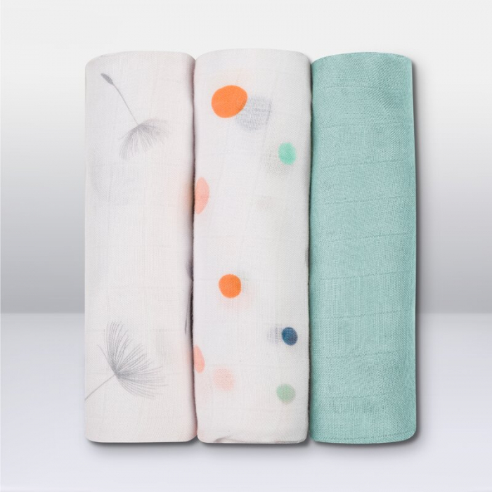 Set 3 museline, Lionelo, Dot, Multifunctionale, Din bambus, Ideale pentru infasat, Cu proprietati antibacteriene, antifungice si antialergice, Lavabile la masina de spalat, 70x70 cm, Multicolor [6]