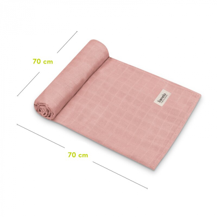 Set 3 museline, Lionelo, Leaf, Multifunctionale, Din bambus, Ideale pentru infasat, Cu proprietati antibacteriene, antifungice si antialergice, Lavabile la masina de spalat, 70x70 cm, Multicolor [8]