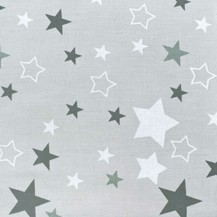 Set 3 piese, cosulet Baby Nest 60x30 cm, Cu paturica si pernuta, New Baby, White/Grey stars [5]