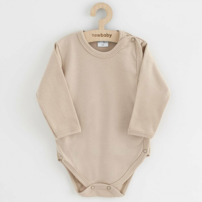 Set 3 piese, New Baby, Classic II, Include 3 body-uri cu maneca lunga, Marime 62, Din bumbac 100%, Beige [4]