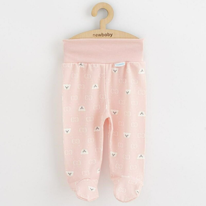 Set 3 piese, New Baby, Classic II, Include 3 perechi de pantalonasi cu botosei, Marime 50, Din bumbac 100%, Pink [5]