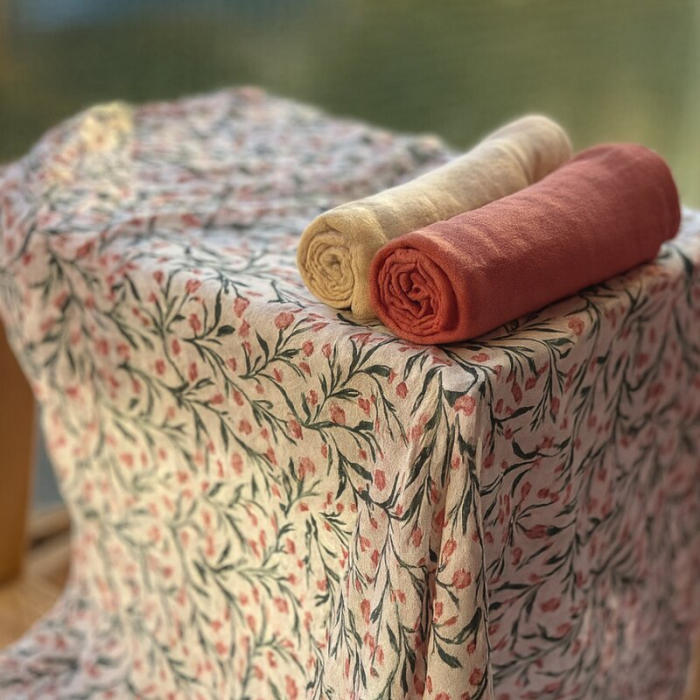 Set 3 scutece, Petite&Mars, Moussy, Din muselina de bambus, Hipoalergenice, 68 x 68 cm, Certificate Oeko Tex Standard 100, Pink Meadow [5]