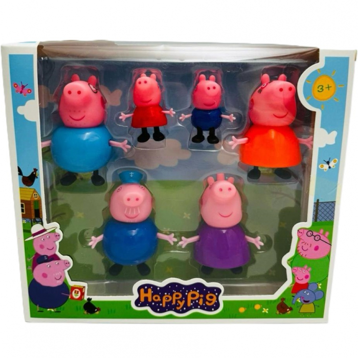 Set 6 figurine Peppa Pig si familia [2]