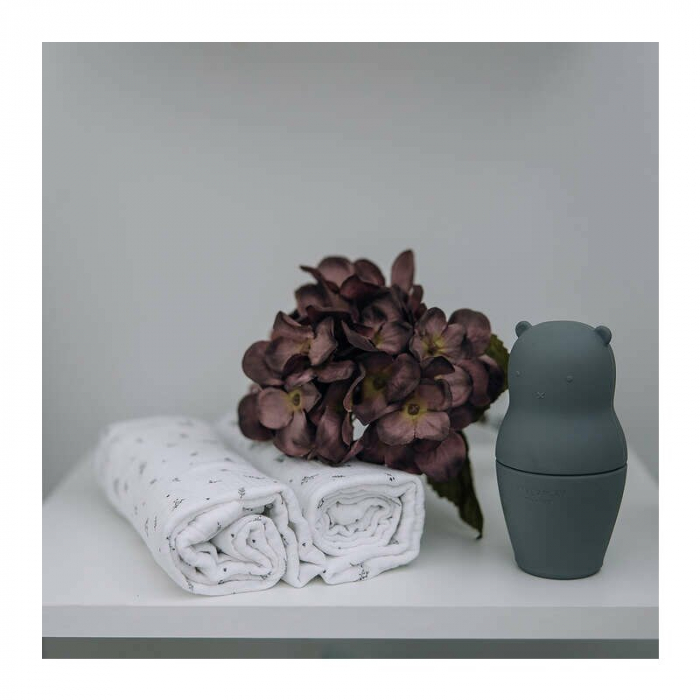 Set 4 lavete, Bubaba, Din muselina, Dimensiune 40x40 cm, Pentru spalarea si ingrijirea fetei si a corpului bebelusului dupa masa sau baita, White [3]